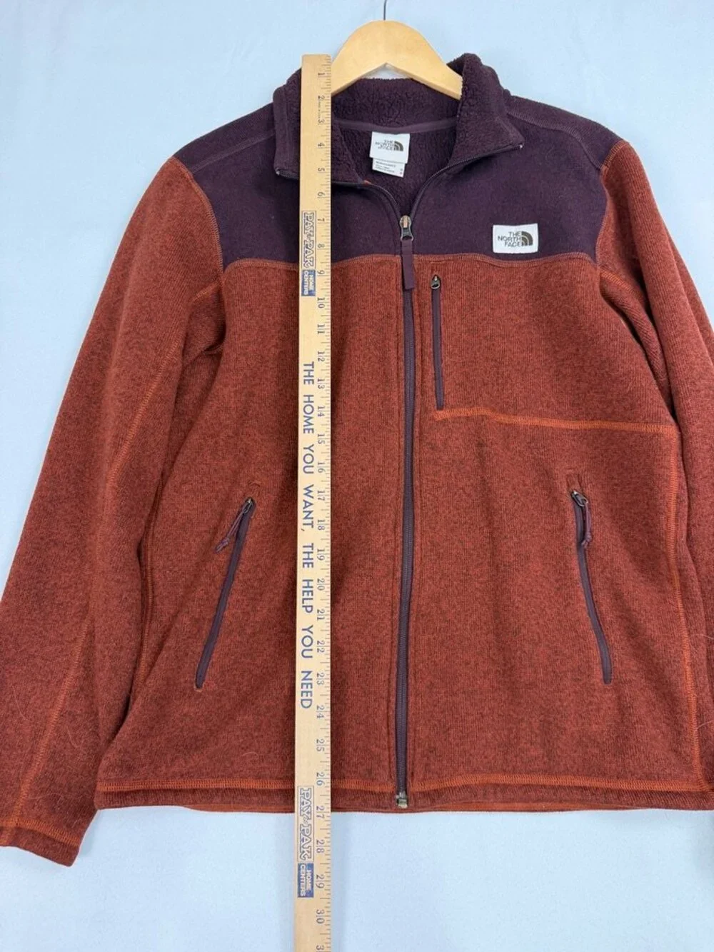 The North‎ Face Gordon Lyons Full Zip Sweater Fleece Jacket Mens M Orange Brown